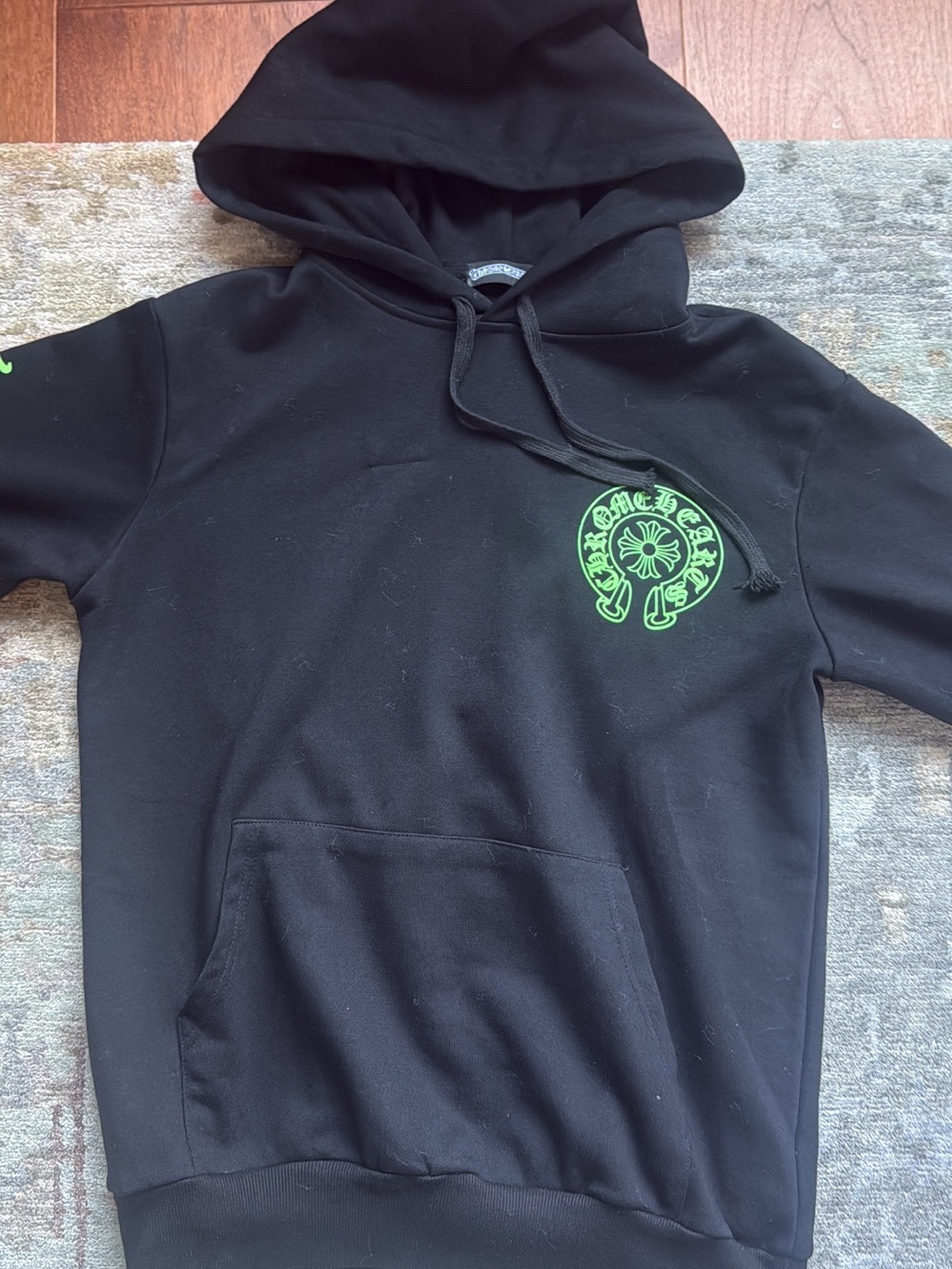Black and green chrome hearts hoodie